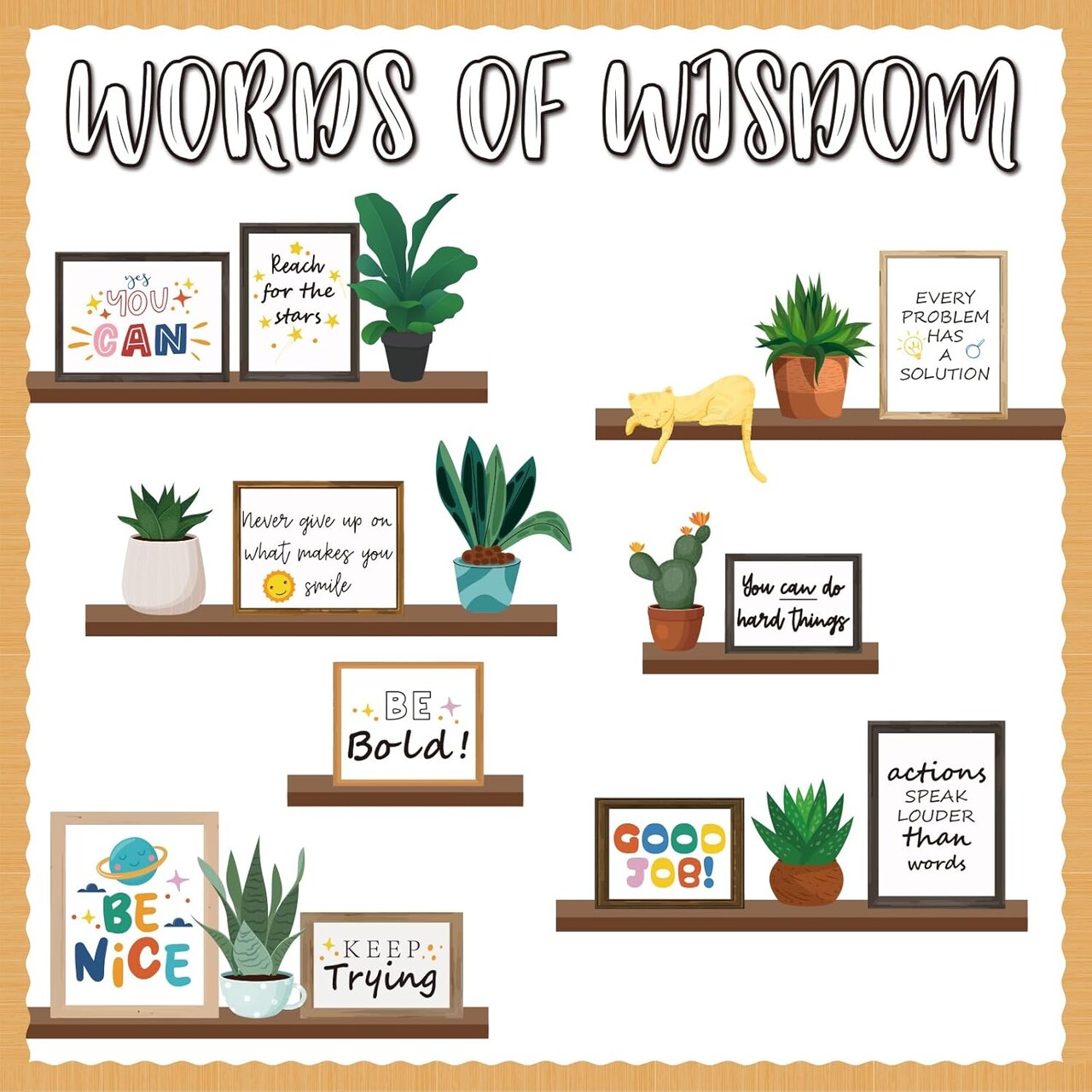 Bulletin Board Decorations for Classroom (White) 1 inch x 1 inch